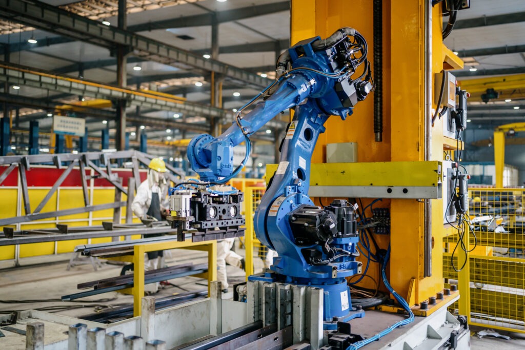 Robot arm in factory